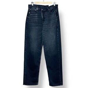 American Eagle NWT Super High Rise Baggy Straight Jeans 10 LONG tall black new